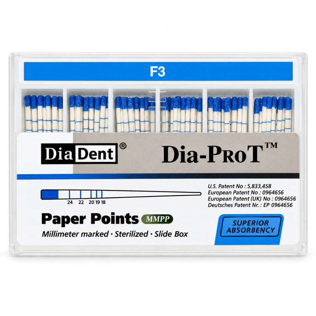 DiaDent DIA-PROT F3 Absorbent Paper Points (100 Points)
