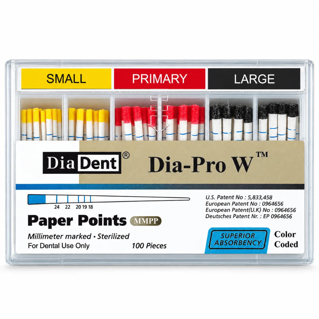 DiaDent DIA-PRO W S, P, L Assorted Paper Points (100 Points)