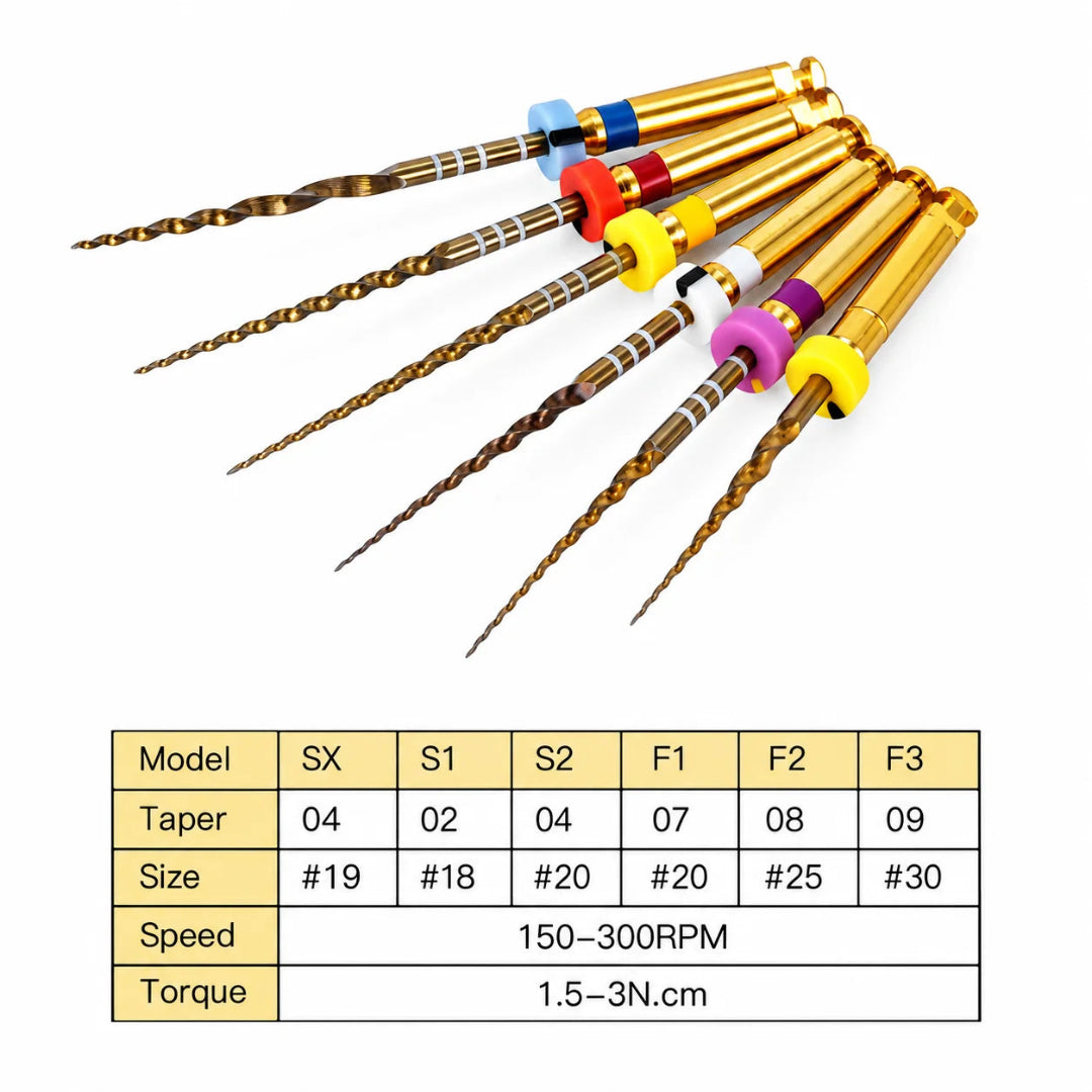 Dental MTaper NiTi File Rotary Engine Files 25mm (Pack of 6)