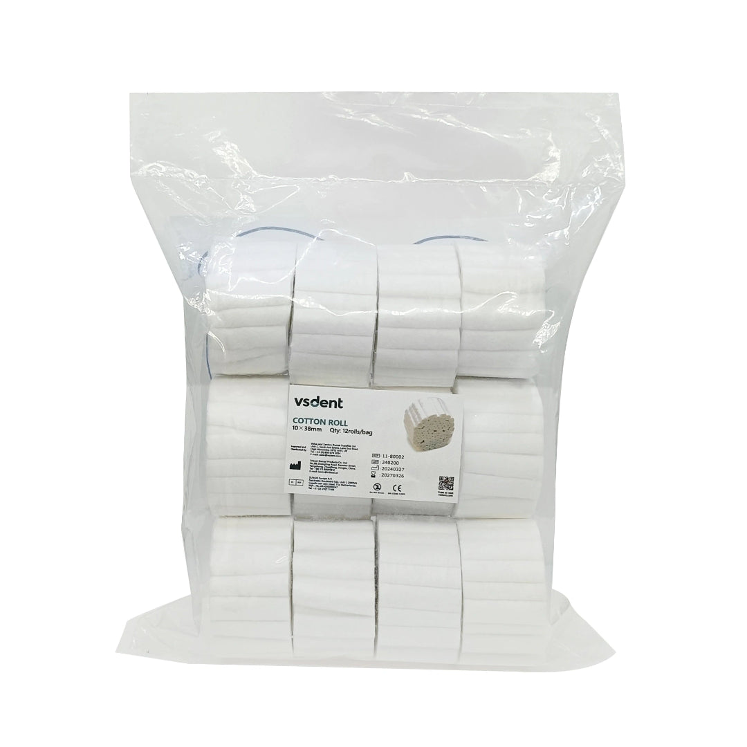 Dental Cotton Rolls 600 Pcs per bag (10x38mm)