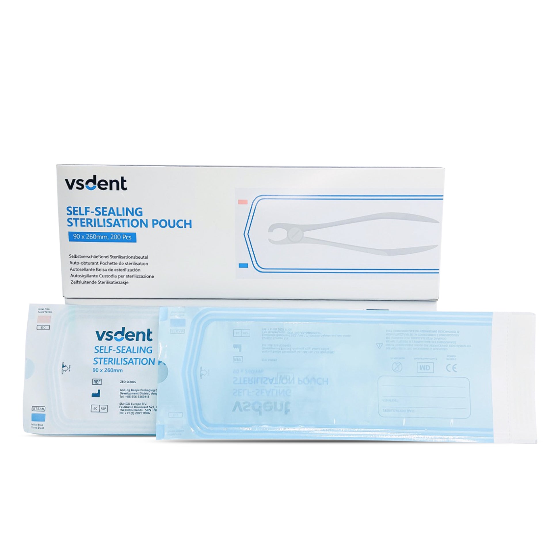 Self Sterilisation Pouches 90x260mm (Pack of 200) (8499074367743)