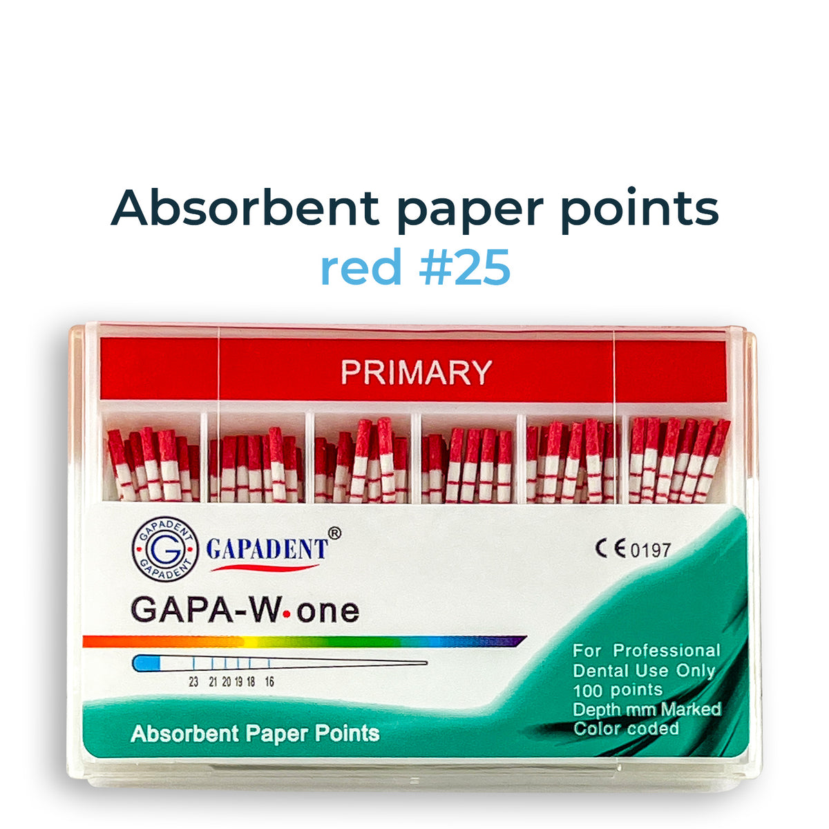 Paper Point Red GAPA-W-one Absorbent Paper Points Primary | QUDENT