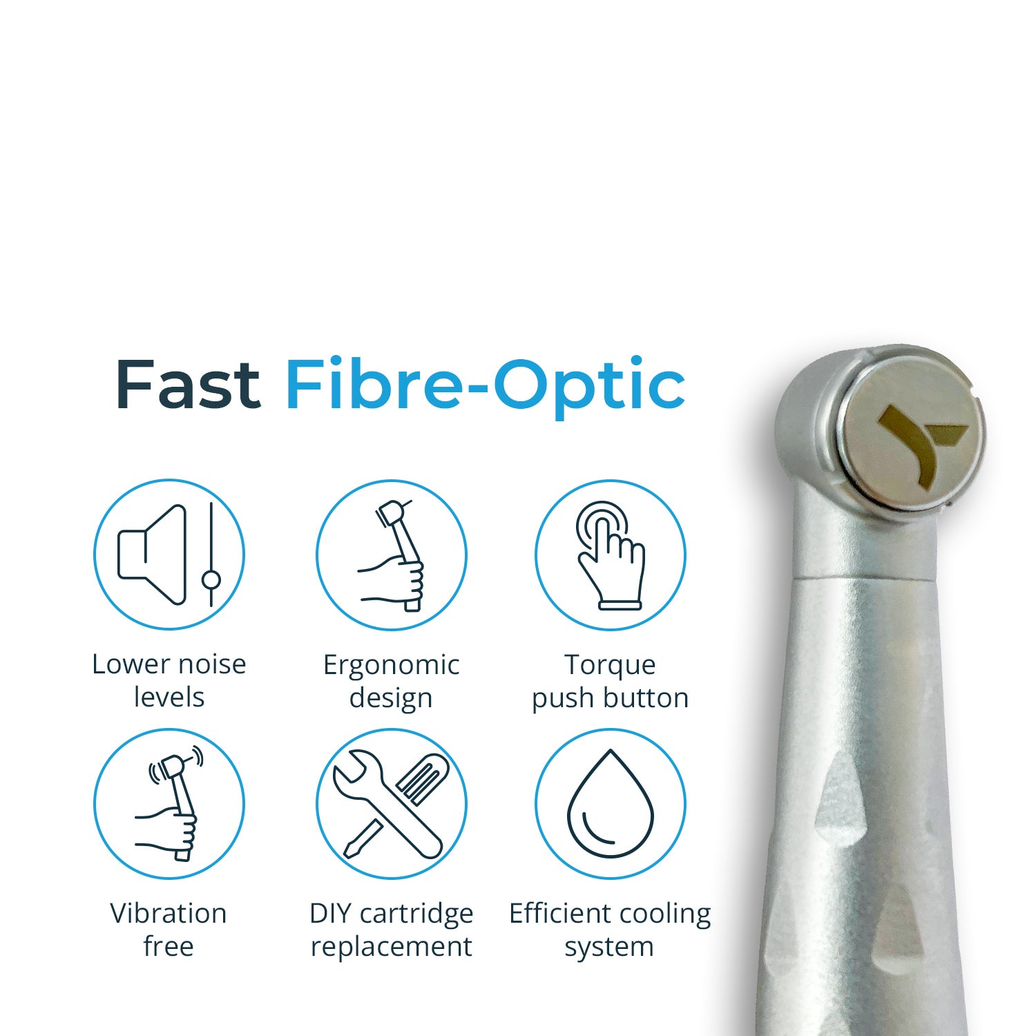 Delma Younity LED Fast Fibre-Optic Handpiece Button 6H Compatible