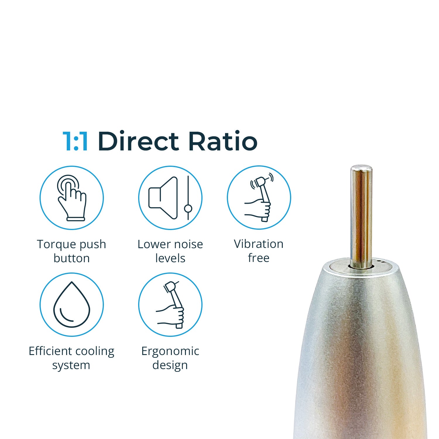 Delma Straight 1:1 Handpiece with internal water - XT-LIW S
