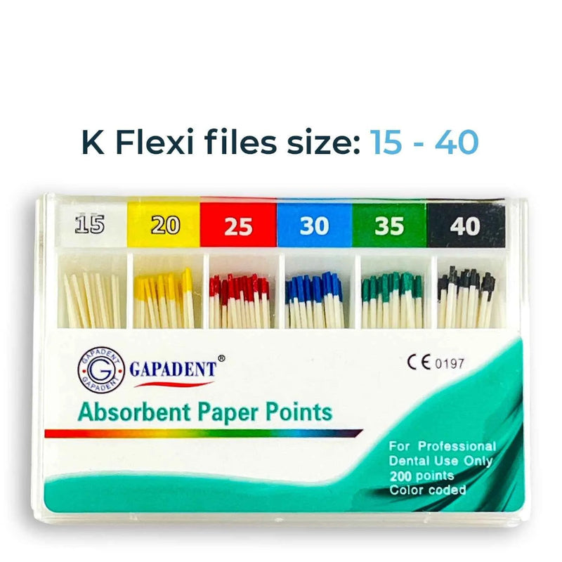 Absorbent Paper Points K Flexi 15 - 40 (200 points)