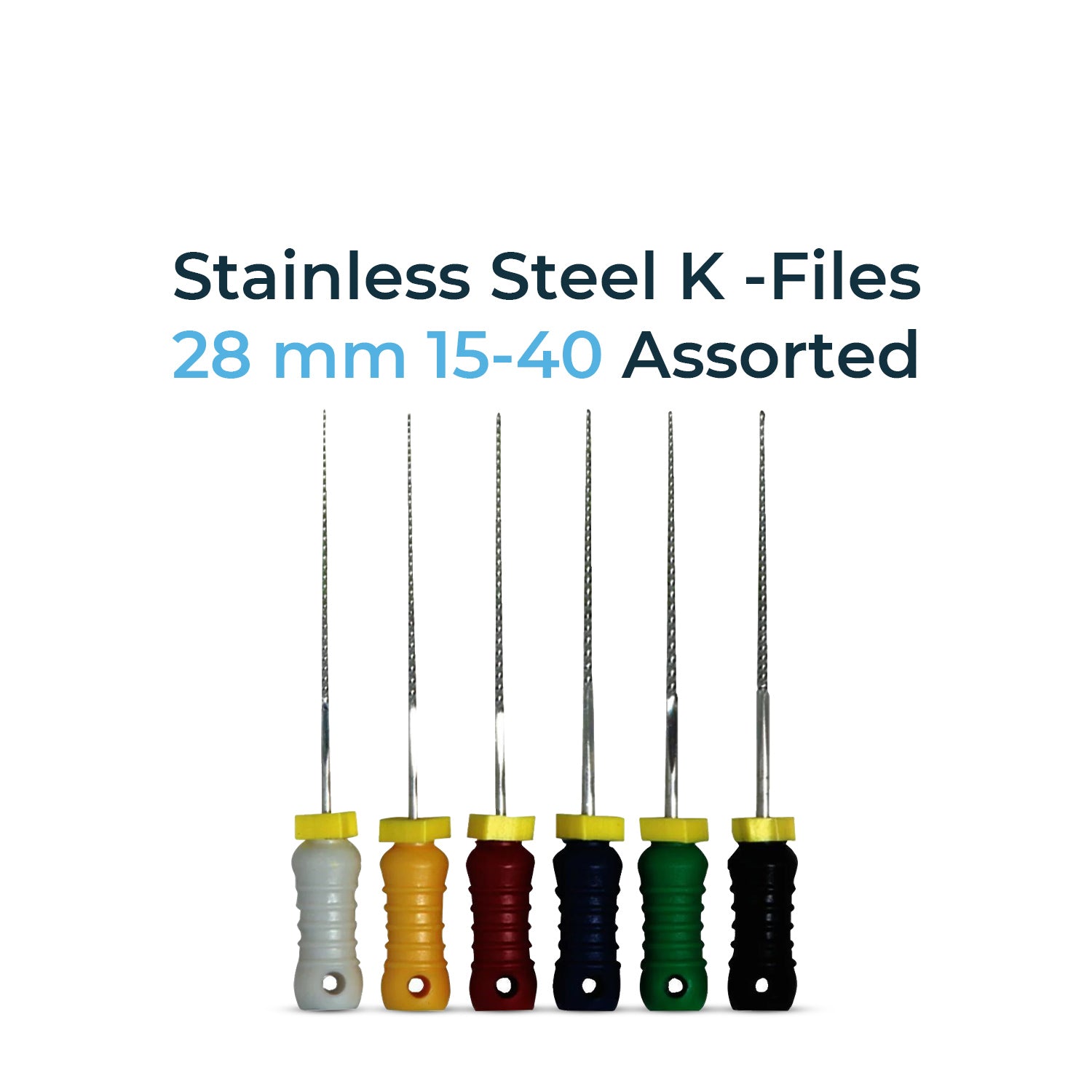 Stainless Steel K -Files 28 mm 15-40 Assorted