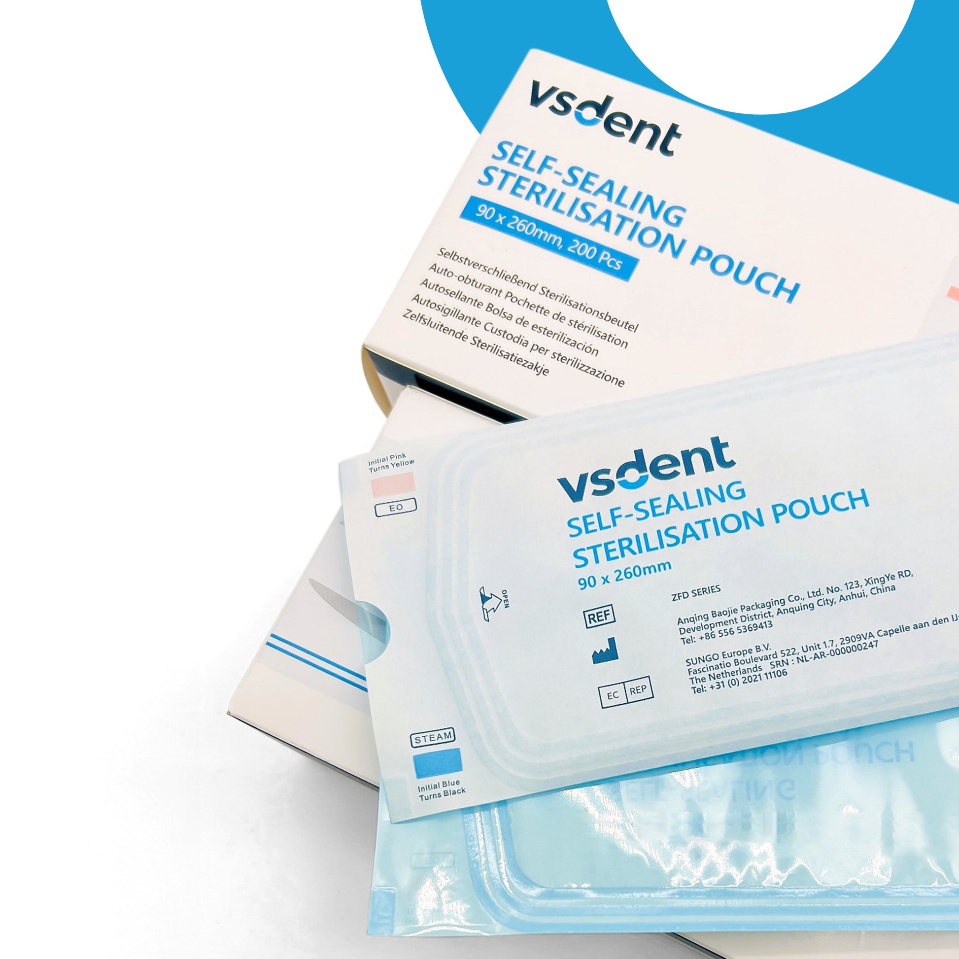 Self Sterilisation Pouches 90x260mm (Pack of 200) (8499074367743)