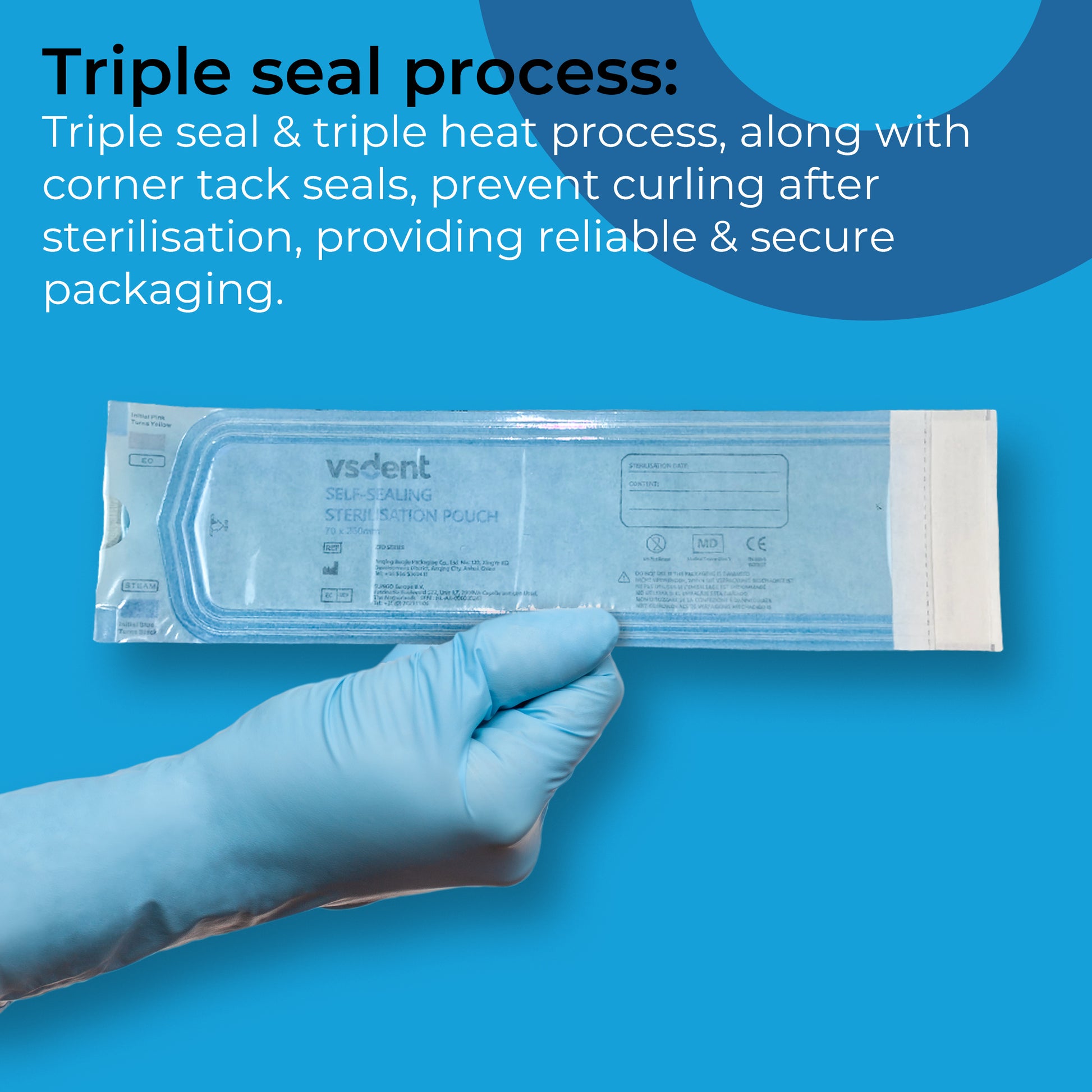Self Sterilisation Pouches 70mmx260mm (Pack of 200) (8759302521087)