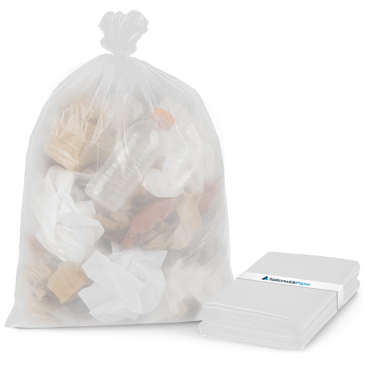 18x29x39 Inches White Heavy Duty Black & White Bin Bags (Pack of 200)