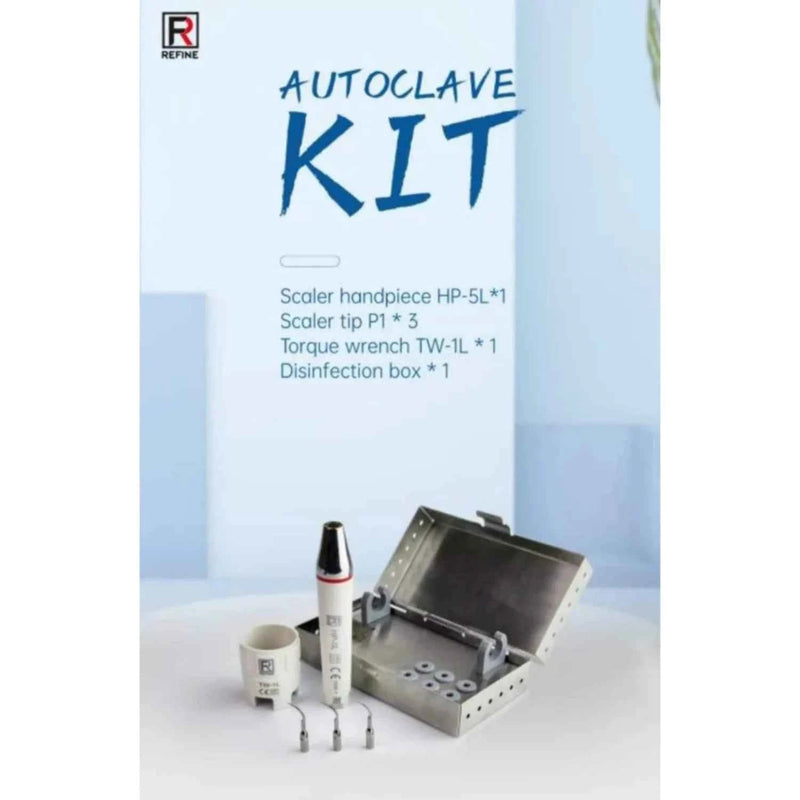 Refine- LED Scaler Handpiece Kit with 3 tips, torque wrench key, Autoclavable box