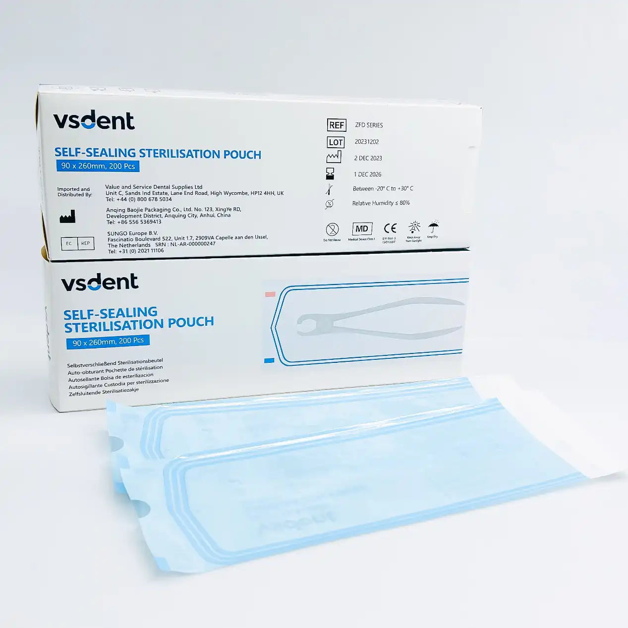 Dental Self Sealing Sterilisation Pouches Available in 4 Sizes (Pack of 200)