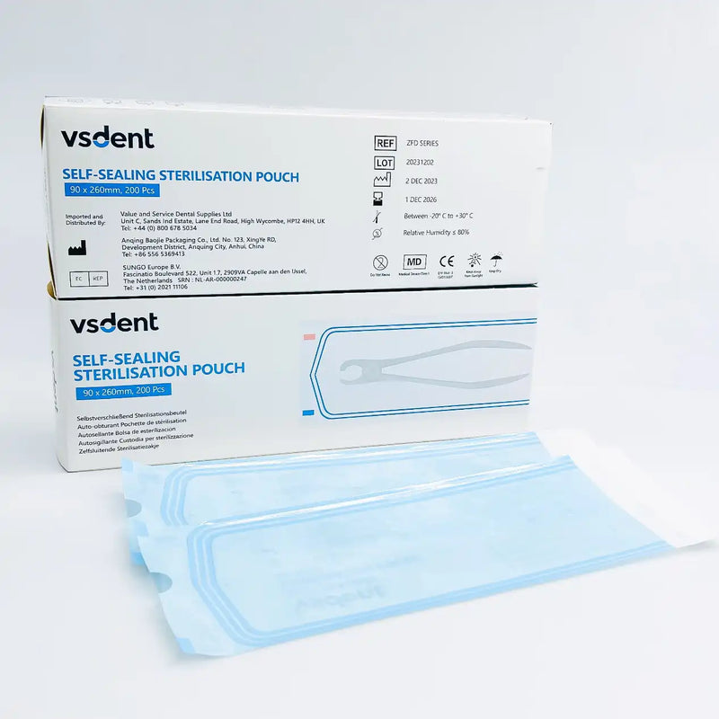 Dental Self Sealing Sterilisation Pouches Available in 4 Sizes (Pack of 200)