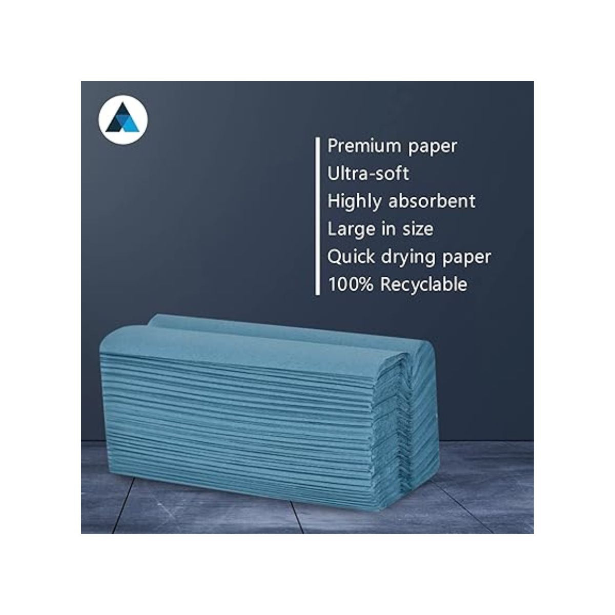 Z-Fold Blue Paper Hand Towel 1 Ply | 3000 Sheets (8500678918399)