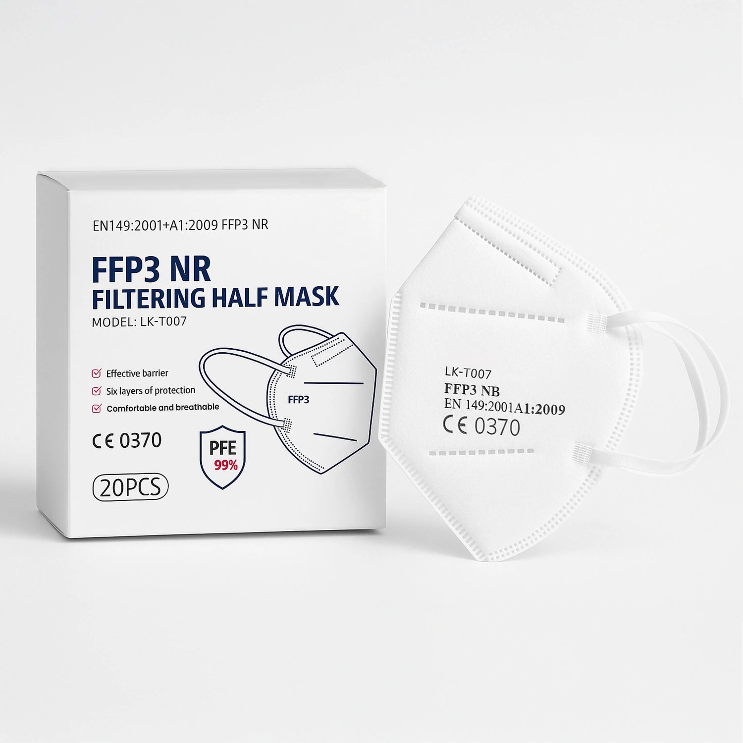 FFP3 Face Masks, Disposable Respirator Masks (Pack Of 20 (8759077306623)