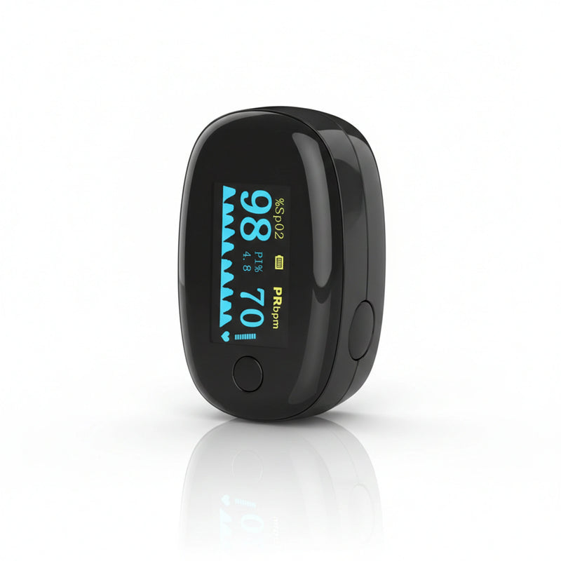 Black Fingertip Pulse Oximeter for all Age Groups