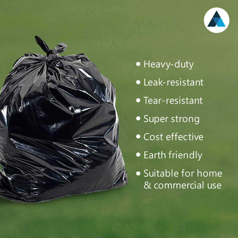 22x33x46 Inch Heavy Duty Black Bin Bags Leak-Proof Refuse Sacks (Pack of 100)