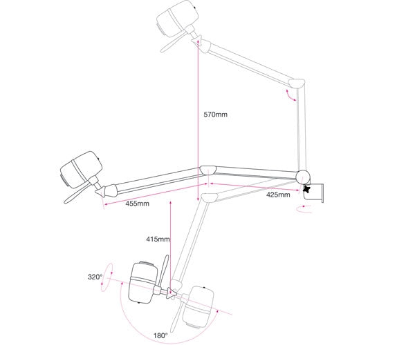 Daray X340 LED Mobile Examination Light